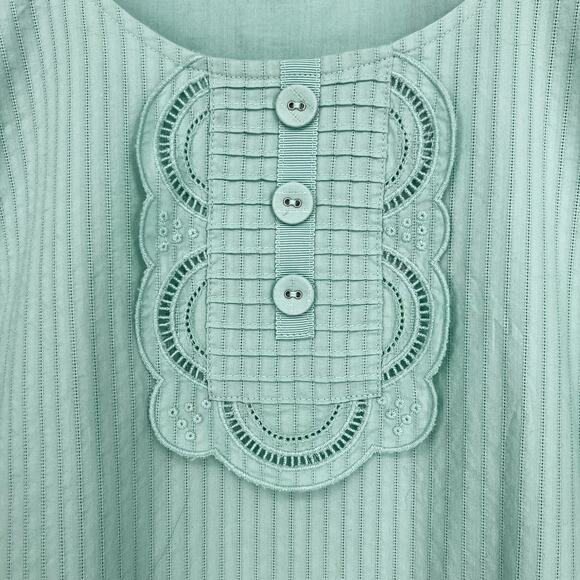 Boden Striped Lace Eyelet Shift Day Dress Seafoam/Mint UK 14L US 10 Long - Picture 7 of 10